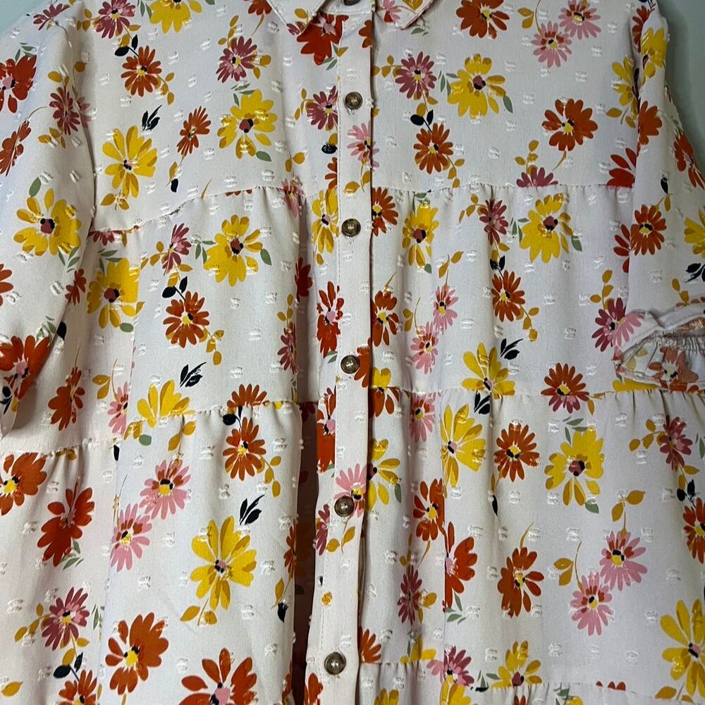 Floral Blouse | Plus Size | Ruffle | Button up |Spring y2k - Picture 3 of 8